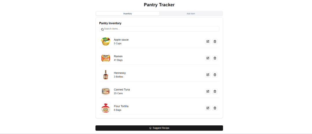 AI-Enhanced Pantry Management App